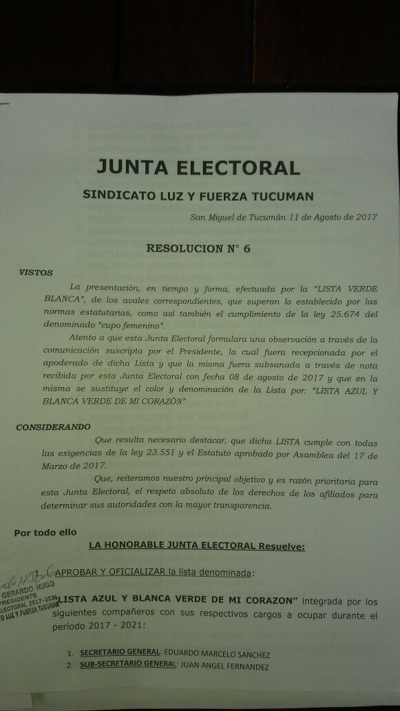 Con la oposición habilitada, habrá elecciones en Luz y Fuerza Tucumán