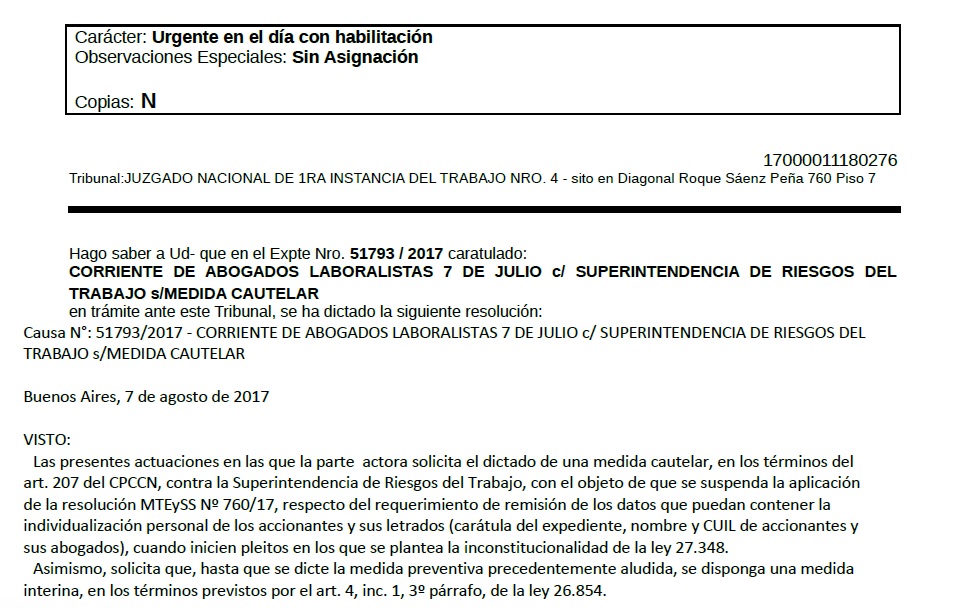 Cachetazo Judicial I: freno a «la lista negra» de abogados y trabajadores que inicien juicios laborales