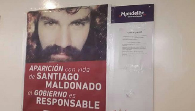 Mondelez suspendió un trabajador por difundir la campaña por Santiago Maldonado