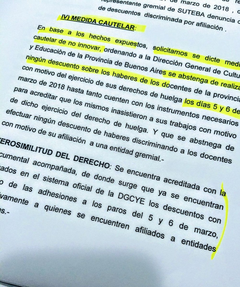 Los docentes fueron a la Justicia para que Vidal «se abstenga» de descontar los días de paro