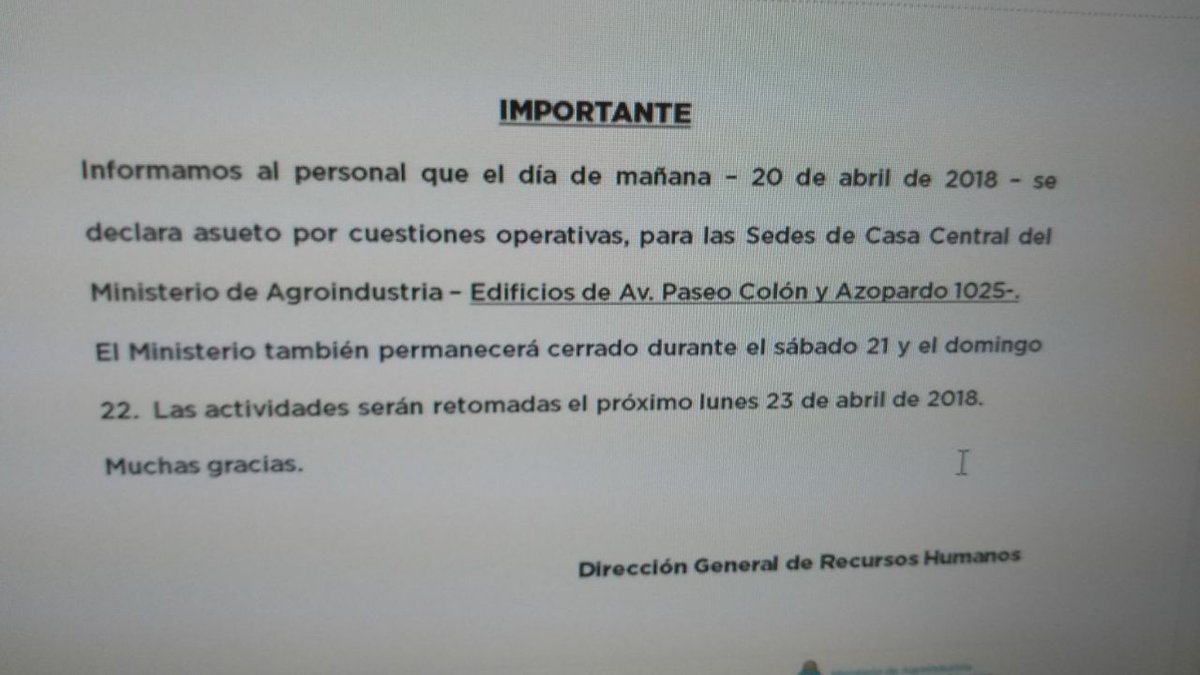 Dan asueto en Agroindustria y se esperan cientos de despidos
