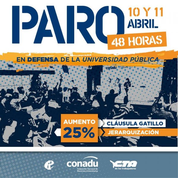 La CONADU al paro: «No somos del club del 15%»