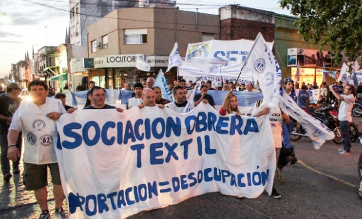 Advierten por el fuerte retroceso del sector textil