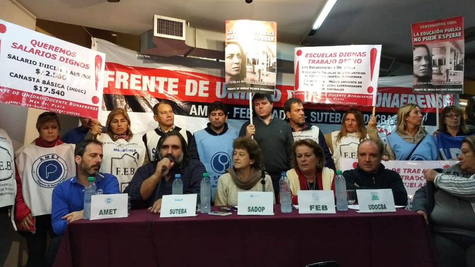 Con una huelga de 48 horas, los docentes bonaerenses se suman al paro nacional