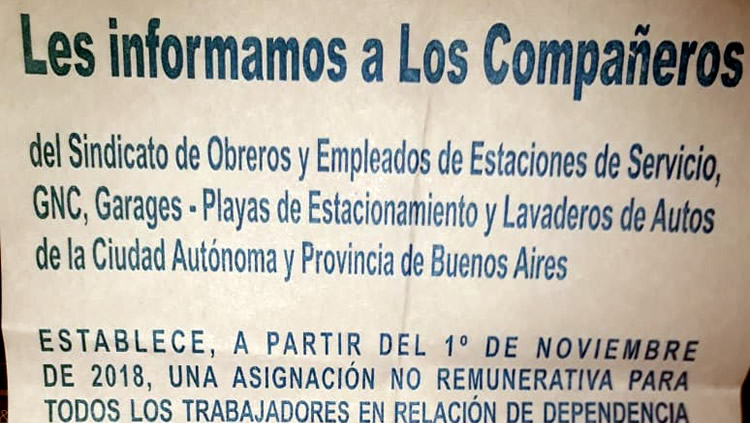 Acuña le comunicó a sus afiliados que tienen que cobrar el bono, pero las empresas dicen que no pueden pagar