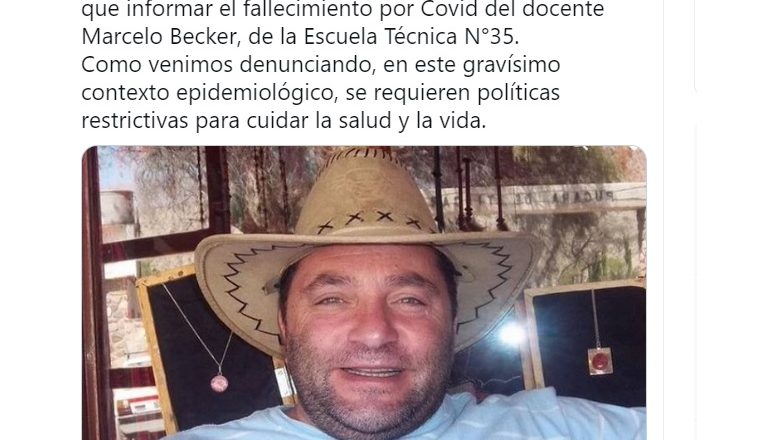 Sindicato confirmó que falleció otro docente porteño contagiado de Covid-19