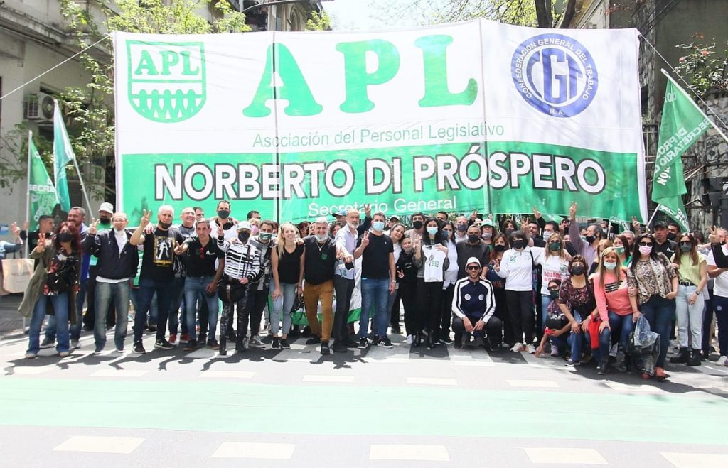 Norberto Di Próspero en la movilización organizada por la CGT