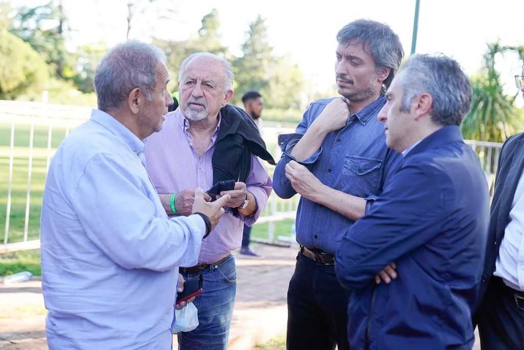 Hugo Yasky con Sergio Palazzo, Máximo Kirchner y Andrés Larroque
