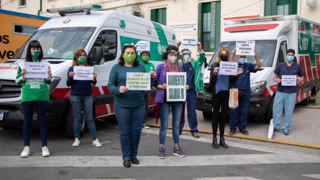 Protesta de ATE Capital en los hospitales porteños