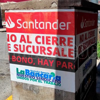 La Bancaria lanzó un plan de lucha contra la política de achique y despidos del Banco Santander que incluirá una movilización a la Embajada de España