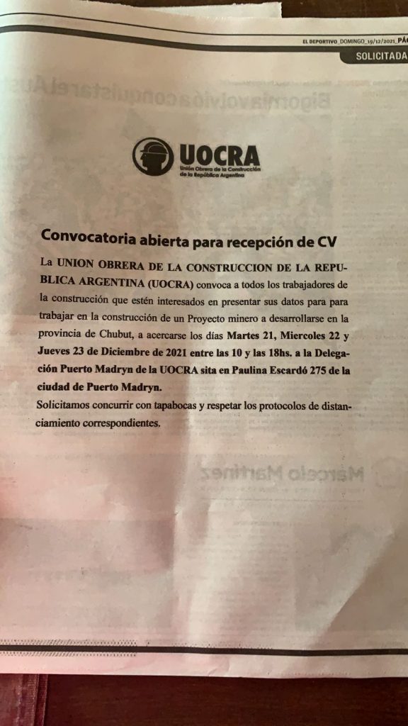 Solicitada de la UOCRA - InfoGremiales