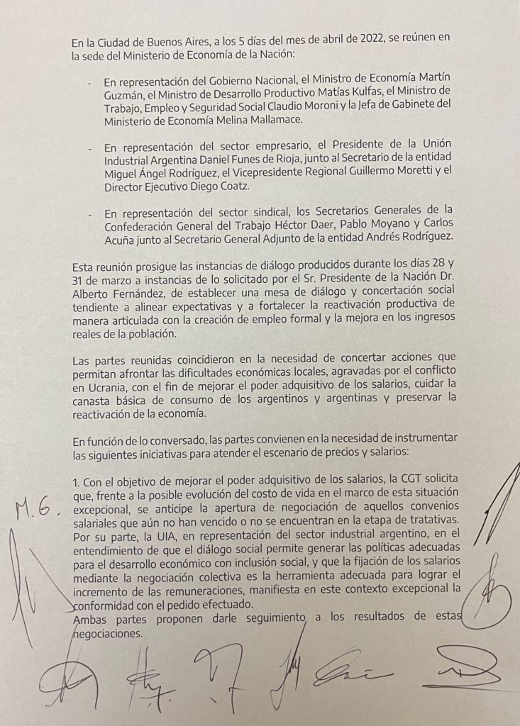 Funcionarios, la CGT y la UIA confirmaron que no habrá bono generalizado para trabajadores, pero sí habrá reapertura masiva de paritarias