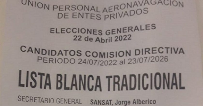 Jorge Sansat fue reelecto al frente del gremio aeronáutico UPADEP, pero la oposición dice que no se enteró de las elecciones