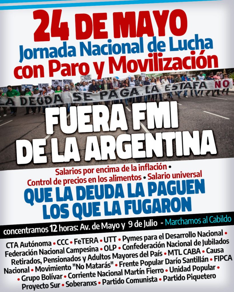La CTA Autónoma encara mañana la primera huelga nacional con paros, cortes y movilizaciones a la gestión de Alberto Fernández