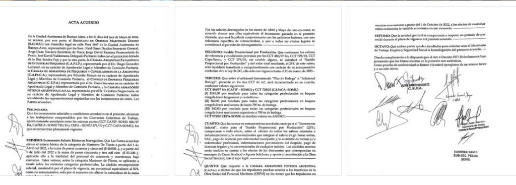 El SOMU abrochó un 52% de incremento para los trabajadores de la Flota Congeladora y vuelve a discutir salarios en octubre