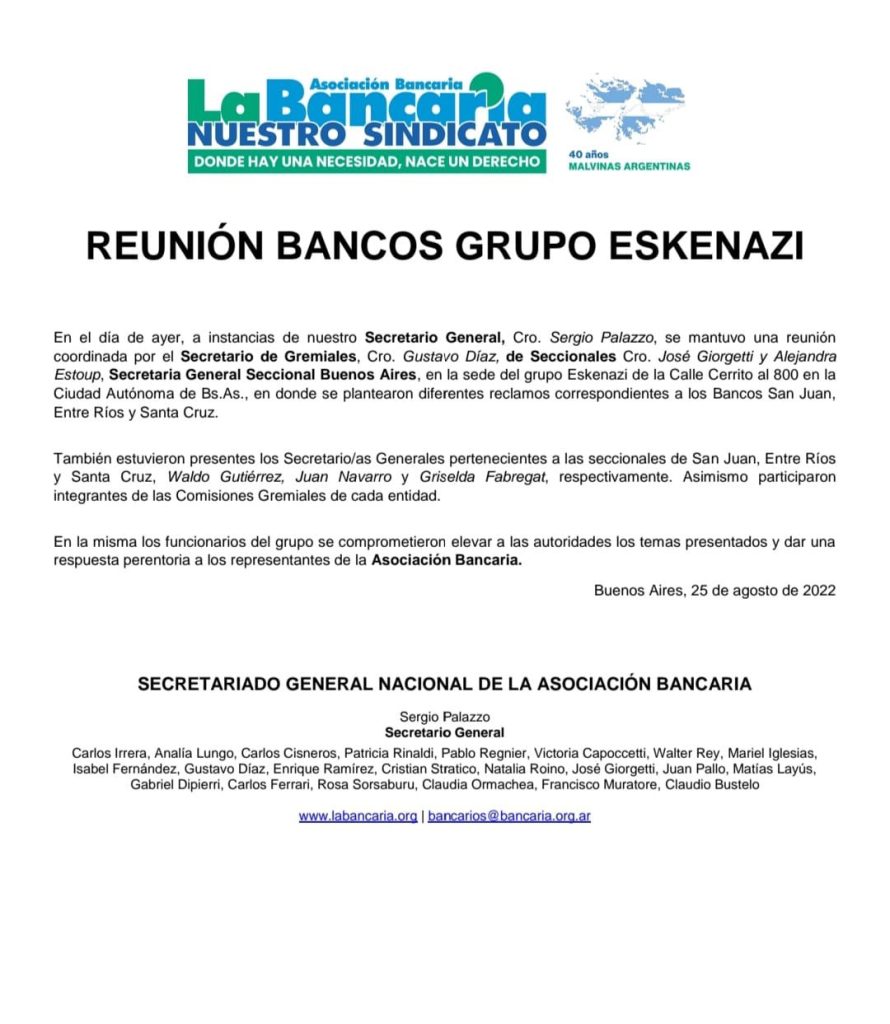 Palazzo pasa a la ofensiva y le pide a Eskenazi que solucione los problemas laborales y salariales en los bancos de su grupo