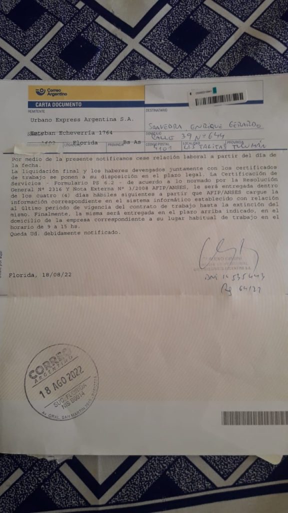 #Camioneros A menos de 2 meses de las elecciones, empiezan a despedir a todos los candidatos de lista opositora en Tucumán