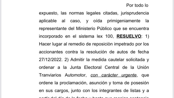 Bustinduy consiguió una cautelar para no cumplir un acuerdo que él mismo propuso y la conducción de 5 seccionales de la UTA se definirá en la justicia