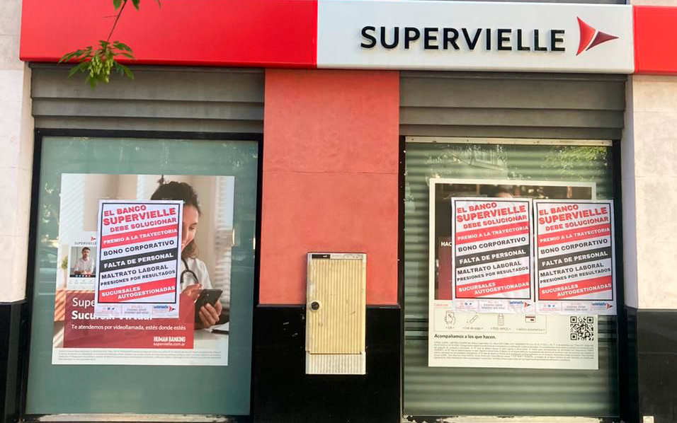 Paralizarán el viernes todas las sucursales del Banco Supervielle por cuestiones salariales y en reclamo de más personal