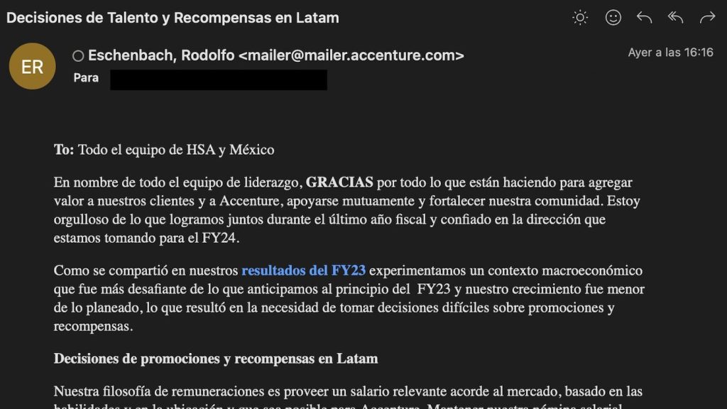 Accenture avisó que congela los sueldos de su personal y desde el gremio de computación reclaman que los sienten en paritarias