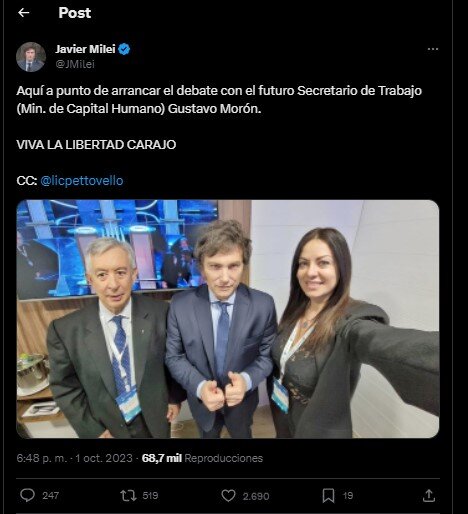 ¿Quién es Gustavo Morón, el funcionario elegido por Javier Milei para la Secretaría de Trabajo?