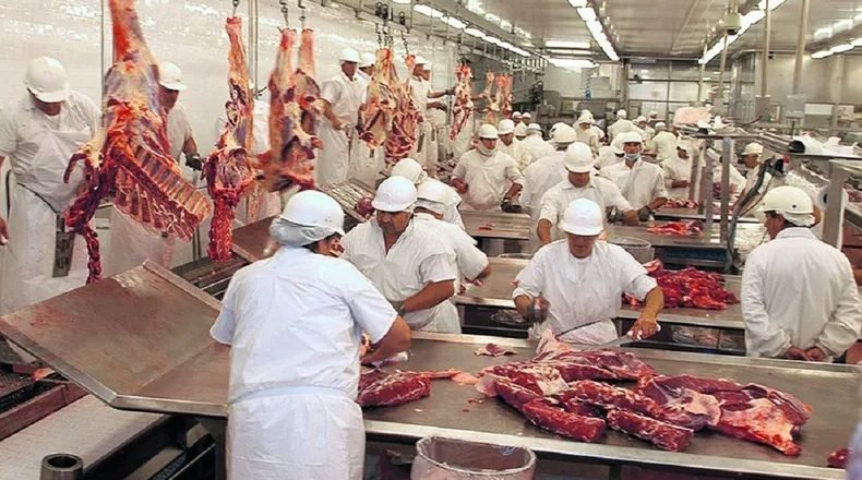 Exportadores de Carnes se niegan a dar un aumento paritario y trabajadores protestan frente a la planta Santa Julia: «Lo vamos a trasladar a diferentes frigoríficos de forma aleatoria hasta que firmen el acuerdo»