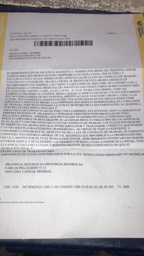 Escándalo en el Sindicato del Seguro: lanzado el proceso electoral despiden a quién se iba a presentar como Secretario General por la oposición
