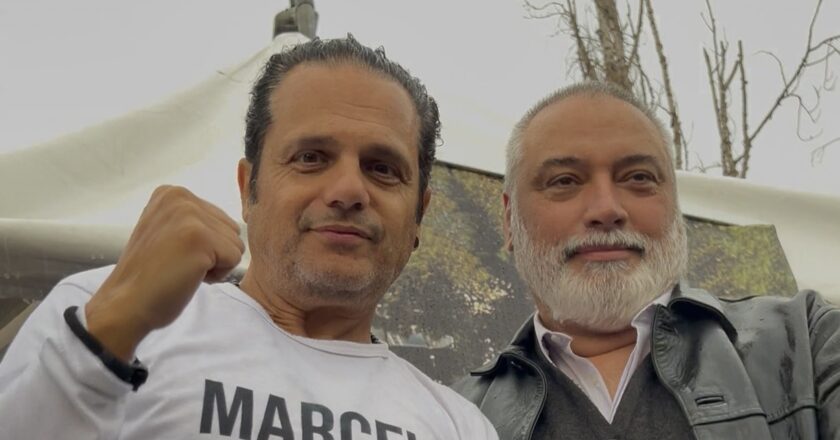 Marcelo Peretta en campaña, prometió «pelear en el Congreso contra la mafia de los laboratorios y los periodistas ensobrados»