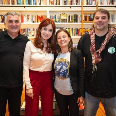 El tridente sindical de CFK visitó San José 1111 en la previa del Día de la Lealtad: «Te vamos a liberar»