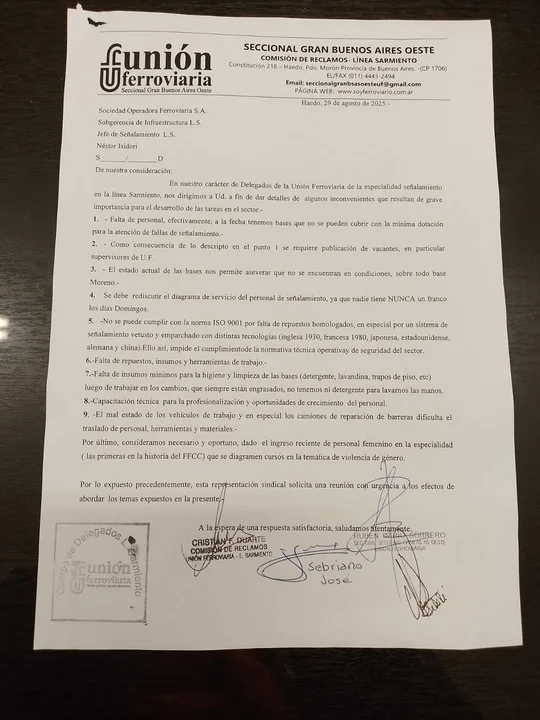 Trabajadores ferroviarios denunciaron falta de mantenimiento, escases de personal y salarios de "pobreza"