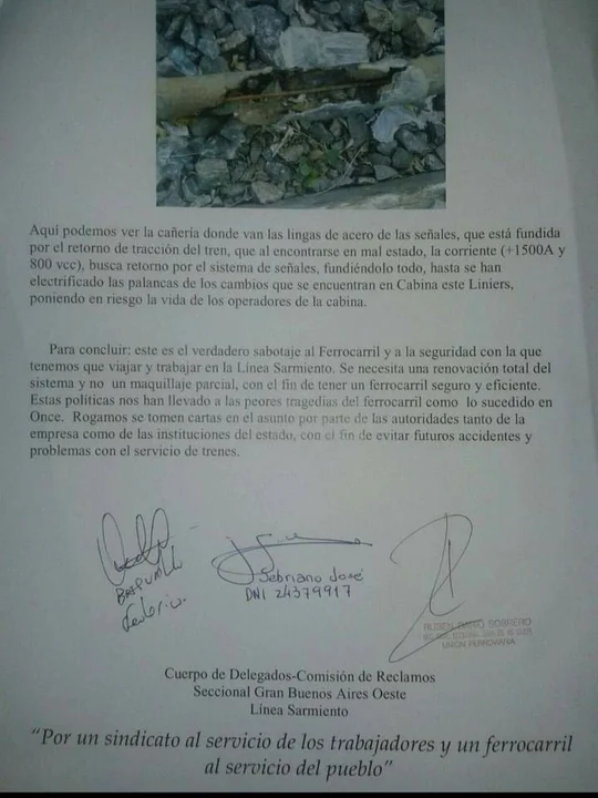 Trabajadores ferroviarios denunciaron falta de mantenimiento, escases de personal y salarios de "pobreza"