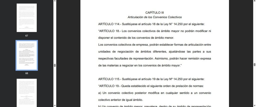 El texto completo del proyecto de Reforma Laboral que sacude al mundo sindical y que se trataría en extraordinarias