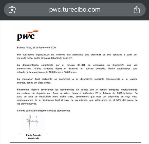 Denuncian despidos masivos en PwC Argentina y se multiplican los sectores en crisis