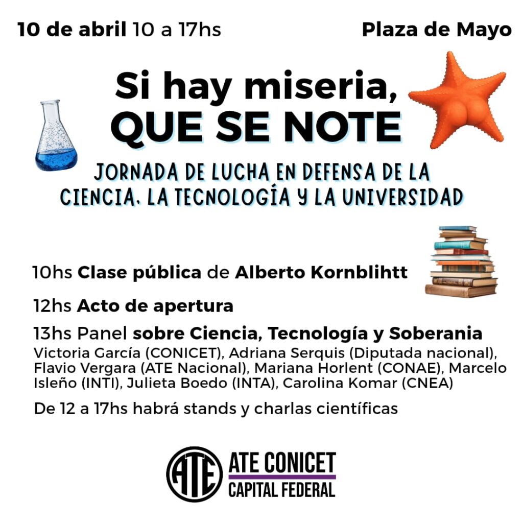"¡Si hay miseria que no se note!": Convocan a una jornada nacional de lucha en defensa de la ciencia, la tecnología y las universidades