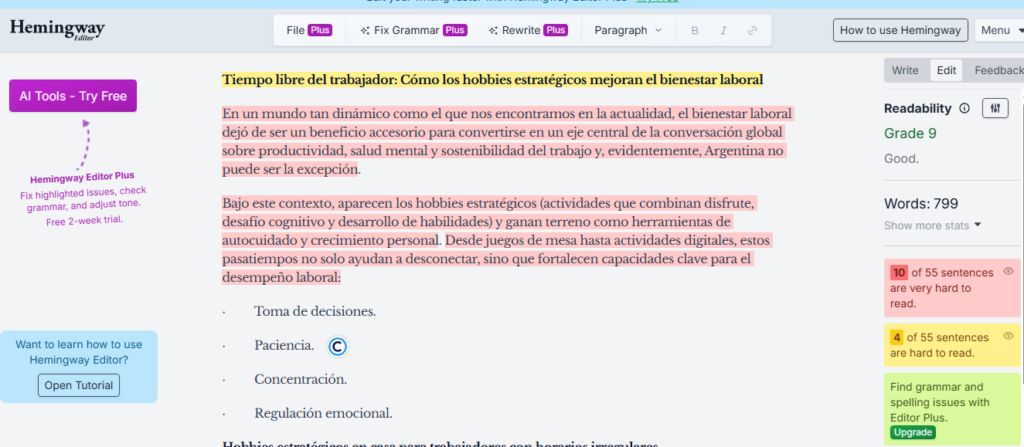 Tiempo libre del trabajador: Cómo los hobbies estratégicos mejoran el bienestar laboral