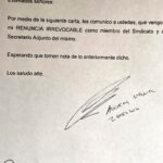 Apareció la renuncia de Adorni que confirmó la primicia de InfoGremiales: quiso ser sindicalista en 2020 y pidió la baja en 2023