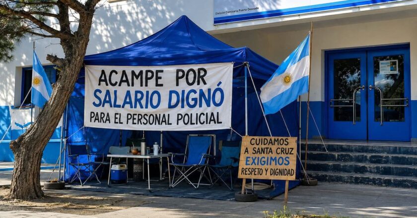 Tensión en Santa Cruz: policías cumplen un mes de acampe frente a la gobernación y rechazan 11 ofertas salariales