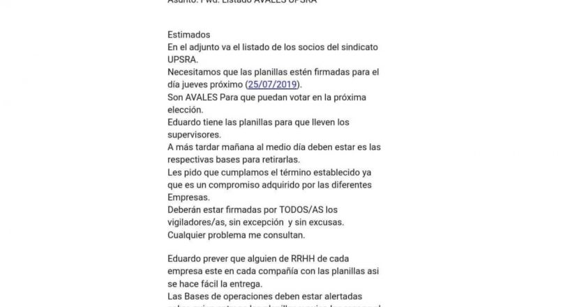 Aparicio y un ex carapintada operan para quedarse con el intervenido gremio de Seguridad