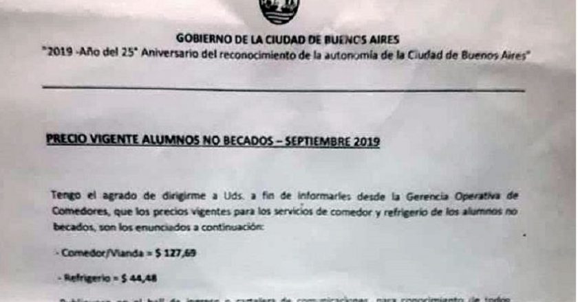 Larreta aumentó el precio de los comedores escolares y los docentes lo catalogaron de «insensible»