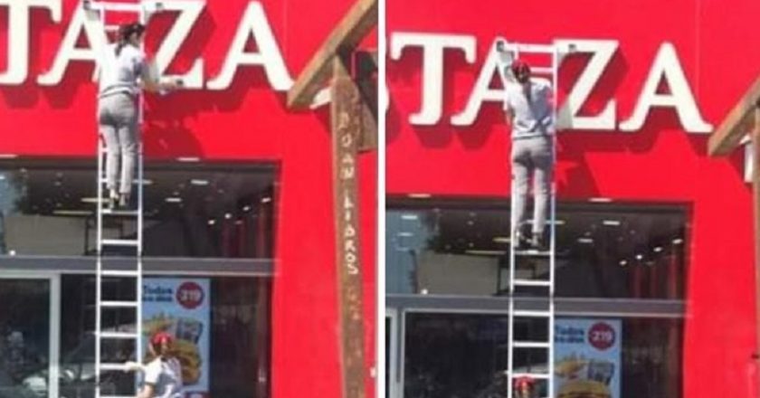 Mostaza mandó a sus empleados a limpiar sin condiciones de seguridad y la foto se volvió viral