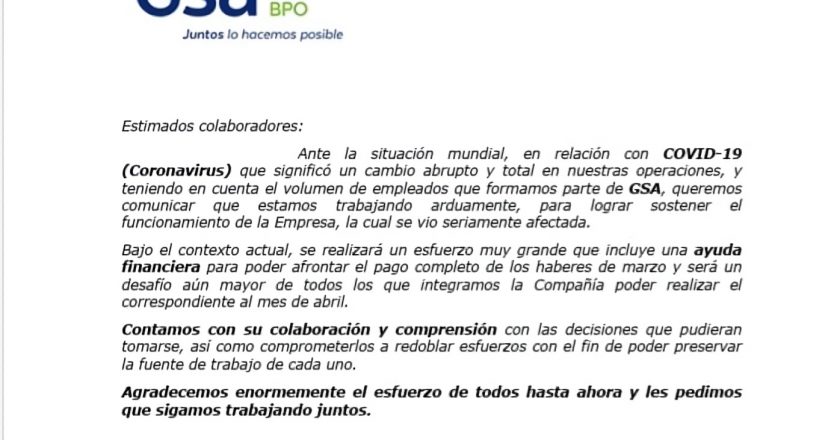 El call center de Cablevisión recortó empleados eventuales y avisa que no sabe si pagará abril