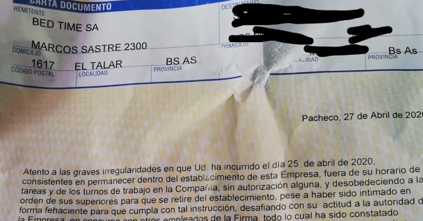 Pese a la prohibición, BedTime comenzó a enviar telegramas de despido
