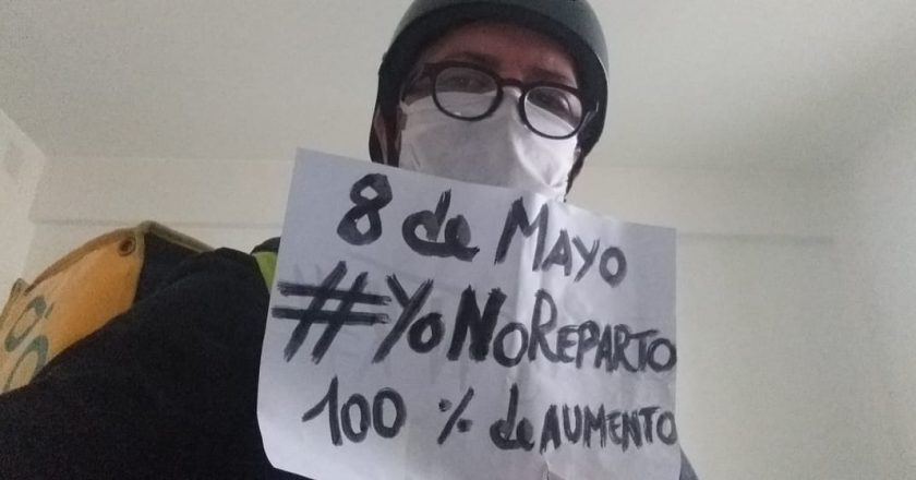 Trabajadores de reparto vuelven a parar y desafían la cuarentena con una movilización al Ministerio de Trabajo