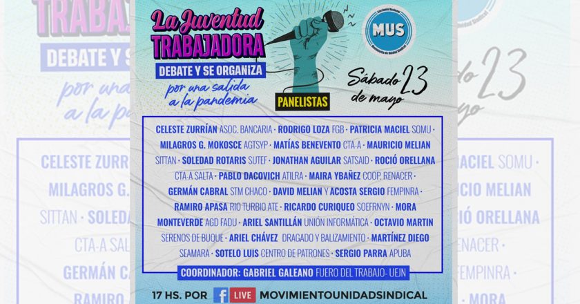 Jóvenes dirigentes sindicales arman un conversatorio virtual sobre la salida a la pandemia