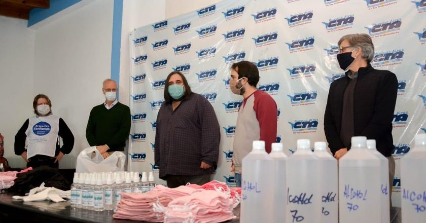 La CTA de los Trabajadores bonaerense elaboró alcohol y barbijos para comedores comunitarios