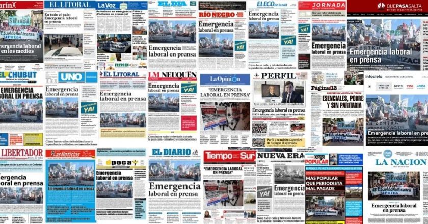 Periodistas ponen en la tapa de los diarios su reclamo salarial