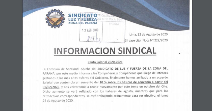 Luz y Fuerza acordó paritaria corta para las centrales nucleares mientras Fetera paraliza Atucha
