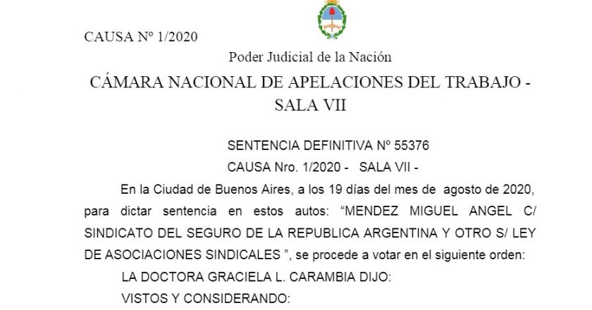 La justicia anuló los comicios que eligieron a Sola y abre la puerta al cambio de manos en el Sindicato del Seguro