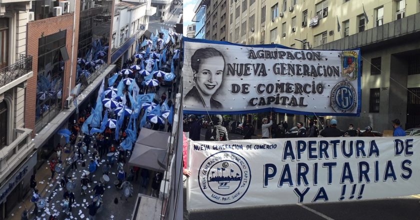 Opositores movilizaron para pedirle a Cavalieri que reactive las paritarias y sube la temperatura en la interna mercantil