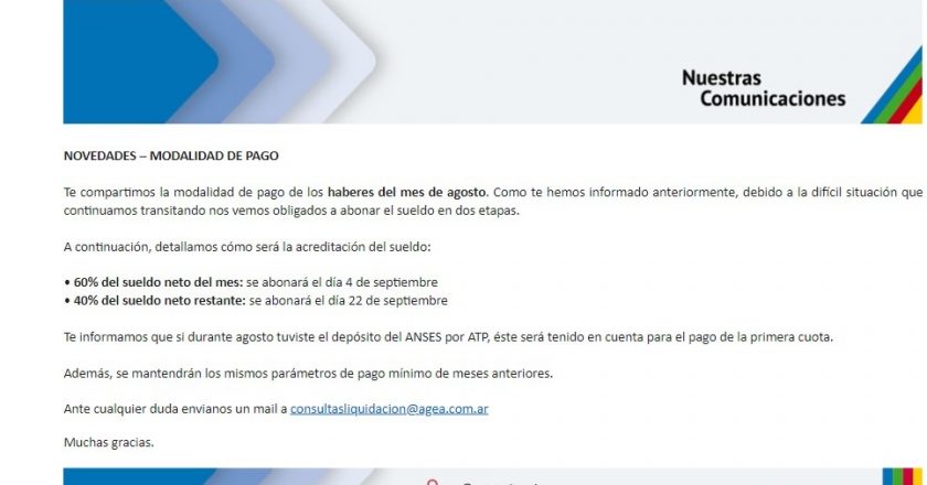 Por cuarto mes consecutivo Clarin avisa que pagará los salarios en cuotas y con ayuda del Gobierno